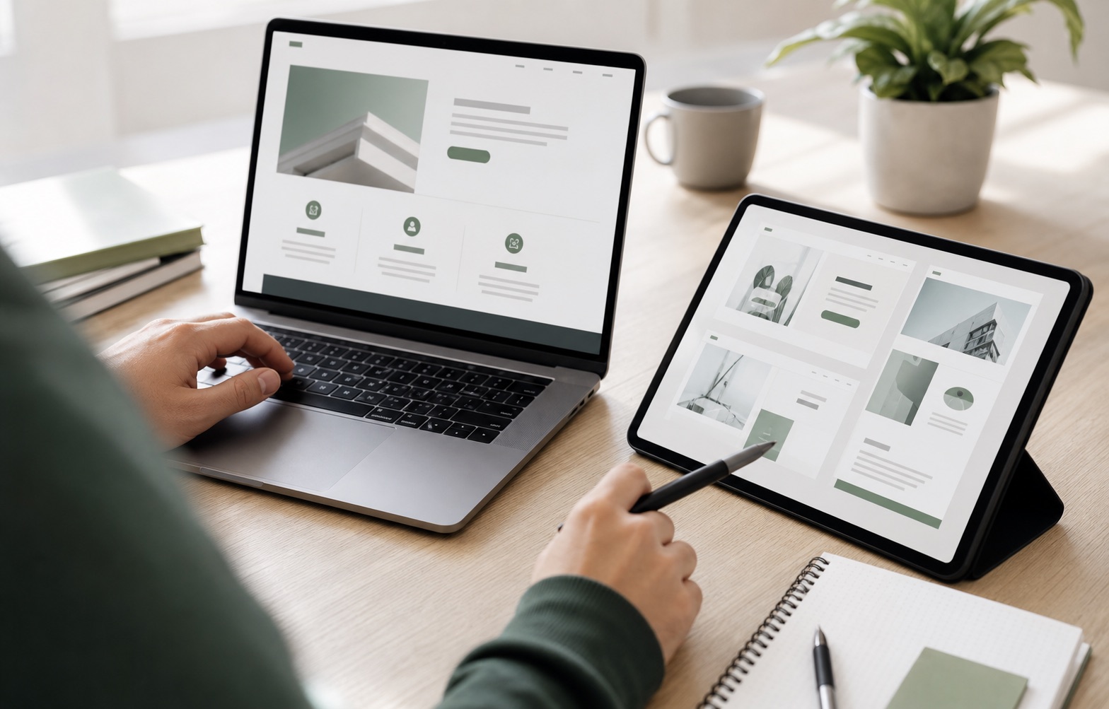 Progetto digitale responsive su laptop e tablet